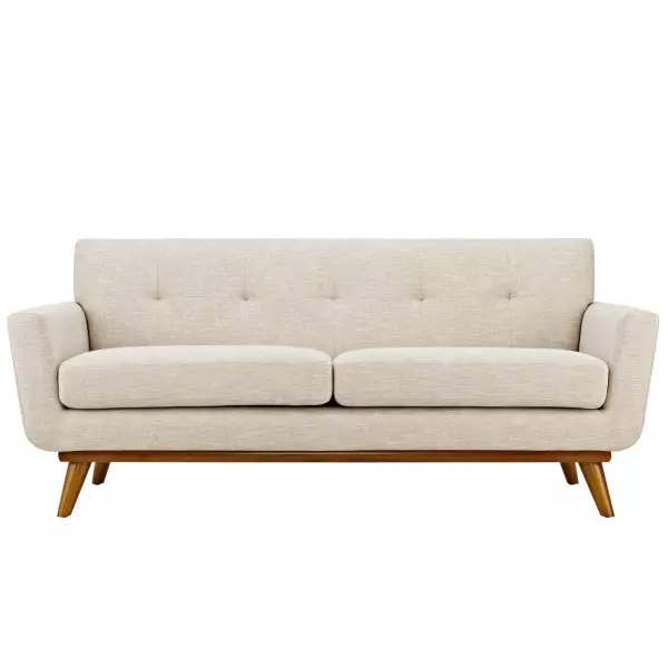 EEI-1179-BEI Engage Upholstered Fabric Loveseat Beige