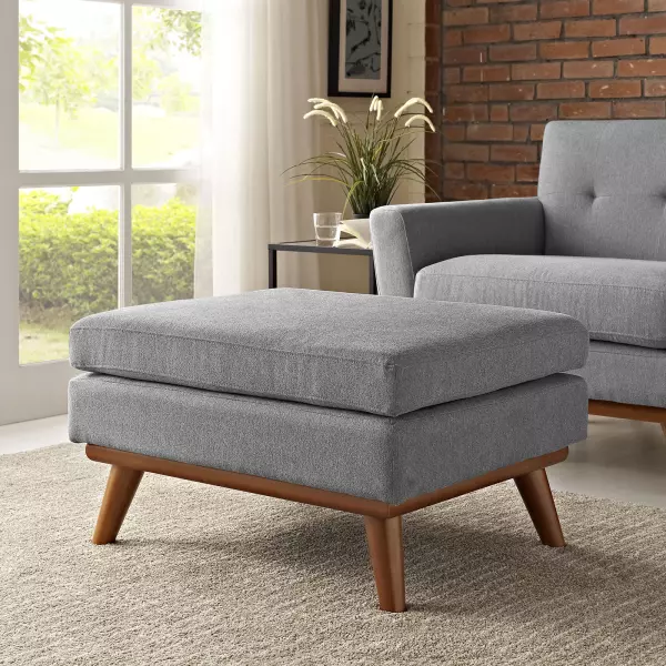 EEI-1797-GRY Engage Upholstered Fabric Ottoman Expectation Gray