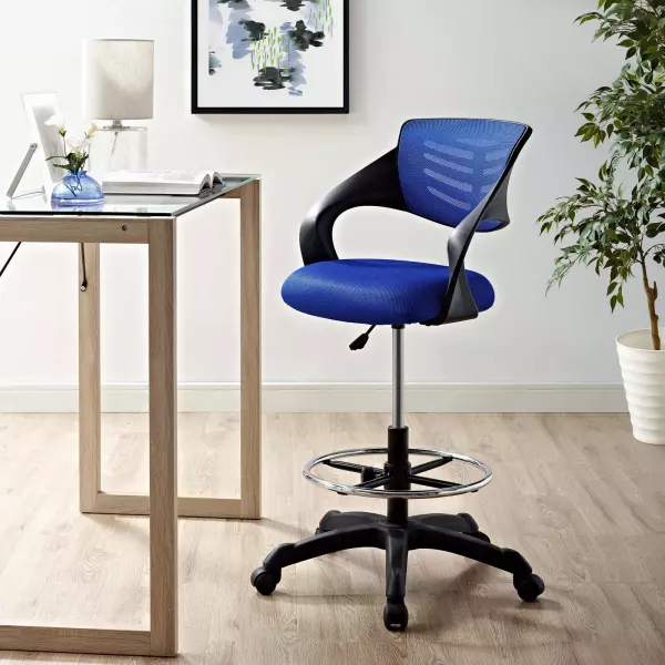 EEI-3040-BLU Thrive Mesh Drafting Chair Blue