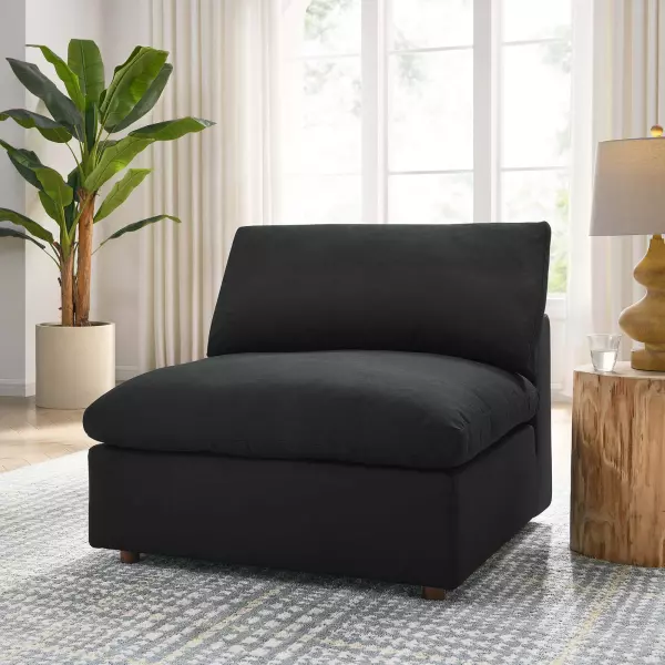 EEI-3270-BLK Modway Commix Down Filled Overstuffed Armless Chair in Black