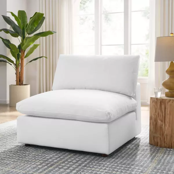 EEI-3270-PUW Modway Commix Down Filled Overstuffed Armless Chair in White