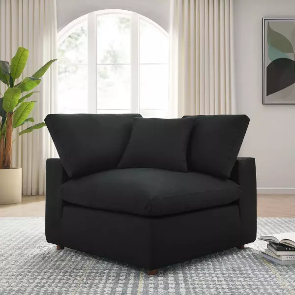 EEI-3319-BLK Modway Commix Down Filled Overstuffed Corner Chair in Black