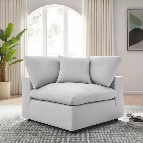 EEI-3319-LGR Modway Commix Down Filled Overstuffed Corner Chair in Light Gray