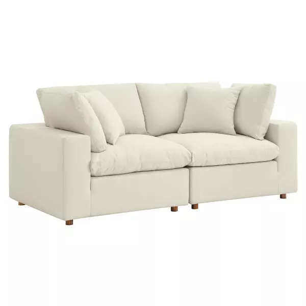 EEI-3354-LBG Modway Modway Commix Down Filled Overstuffed 2-Piece Sectional Sofa in Beige