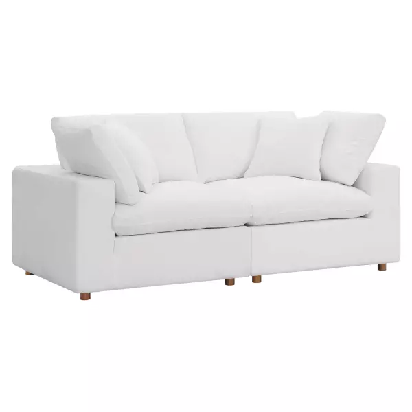 EEI-3354-WHI Modway Commix Down Filled Overstuffed 2 Piece Sectional Sofa in White