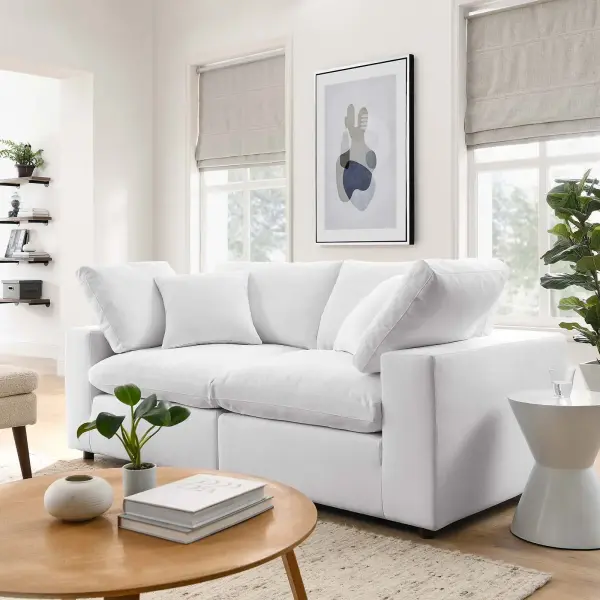 EEI-3354-PUW Modway Modway Commix Down Filled Overstuffed 2-Piece Sectional Sofa in White