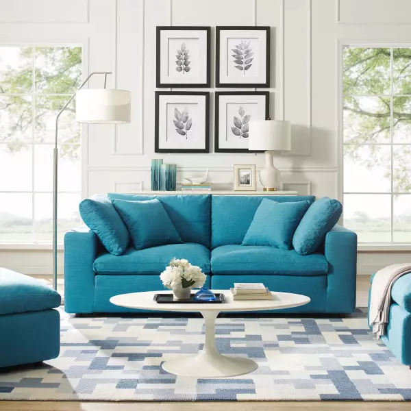 EEI-3354-TEA Modway Commix Down Filled Overstuffed 2 Piece Sectional Sofa in Teal