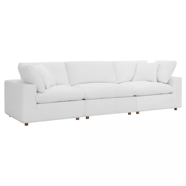 EEI-3355-WHI Modway Commix Down Filled Overstuffed 3 Piece Sectional Sofa in White