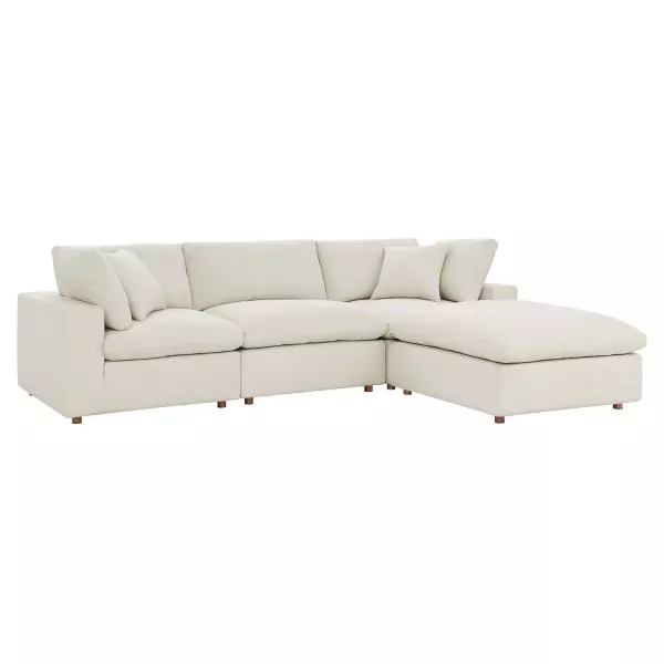 EEI-3356-BEI Modway Commix Down Filled Overstuffed 4 Piece Sectional Sofa Set Beige