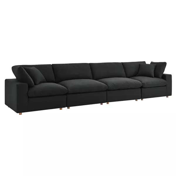 EEI-3357-BLK Modway Commix Down Filled Overstuffed 4-Piece Sectional Sofa Set