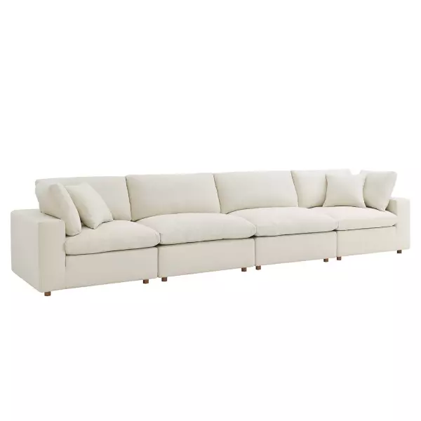 EEI-3357-LBG Modway Modway Commix Down Filled Overstuffed 4-Piece Sectional Sofa in Beige