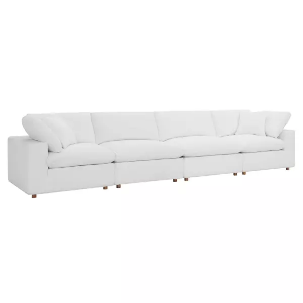 EEI-3357-PUW Modway Modway Commix Down Filled Overstuffed 4-Piece Sectional Sofa in White