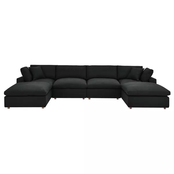 EEI-3362-BLK Modway Commix Down Filled Overstuffed 6-Piece Sectional Sofa