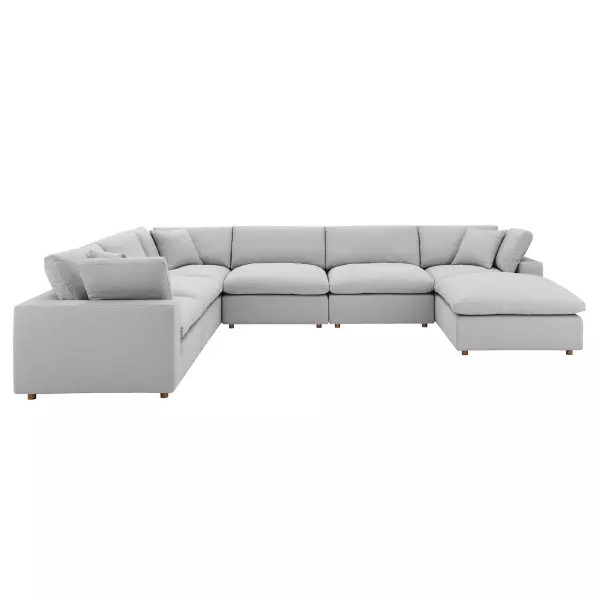 EEI-3364-LGR Modway Commix Down Filled Overstuffed 7-Piece Sectional Sofa in Light Gray