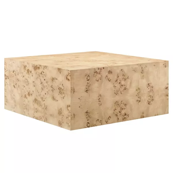 EEI-6272-NAB Cosmos 36" Square Burl Wood Coffee Table