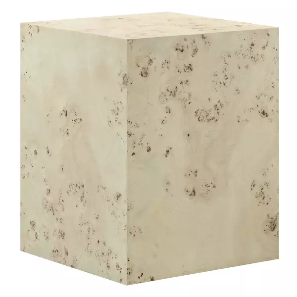 EEI-6273-BLB Cosmos 16" Square Burl Wood Side Table