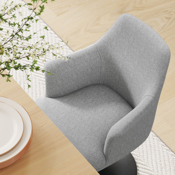 Eei 6956 Blk Hlg Lippa Swivel Dining Upholstered Armchair By Modway In Gray 10