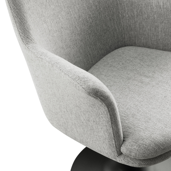 Eei 6956 Blk Hlg Lippa Swivel Dining Upholstered Armchair By Modway In Gray 7