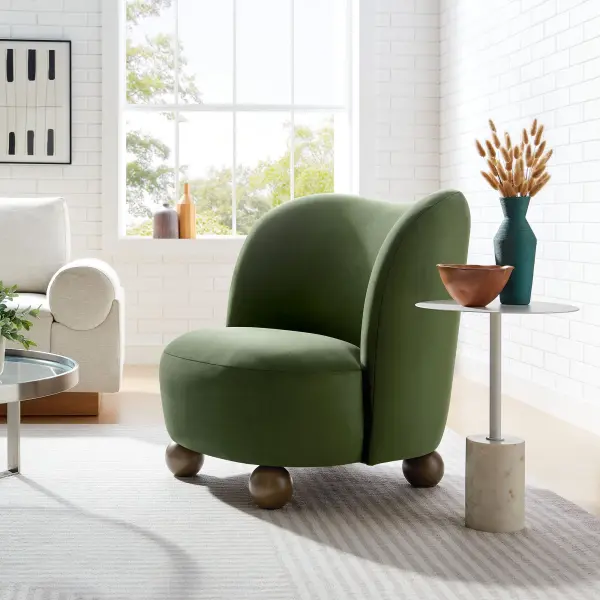 EEI-6990-MOG-WAL Monroe Performance Velvet Accent Chair by Modway