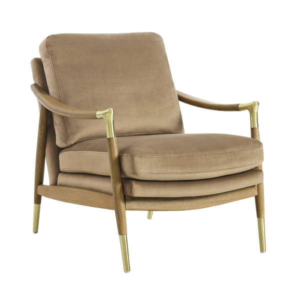 EEI-7056-TAU-WAL Langford Performance Velvet Accent Armchair by Modway in Brown