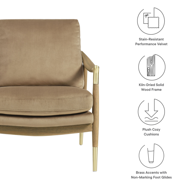 Eei 7056 Tau Wal Langford Performance Velvet Accent Armchair By Modway In Brown 2