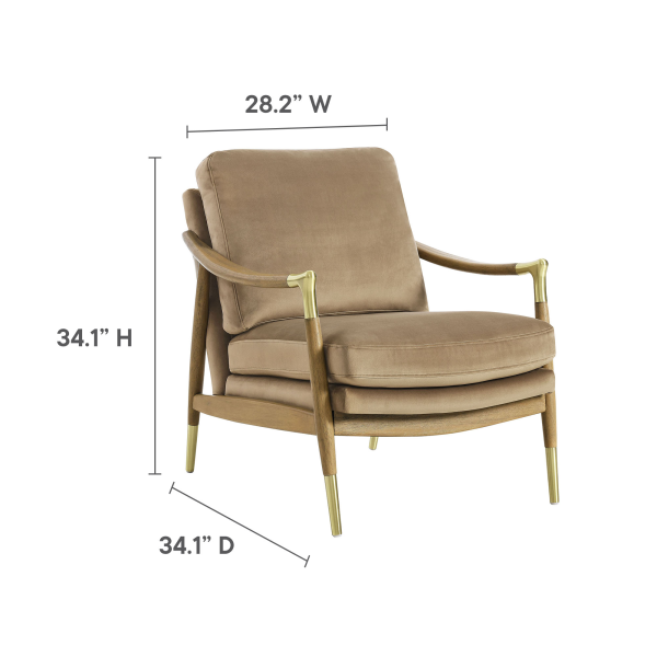 Eei 7056 Tau Wal Langford Performance Velvet Accent Armchair By Modway In Brown 3