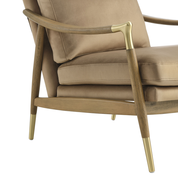 Eei 7056 Tau Wal Langford Performance Velvet Accent Armchair By Modway In Brown 7