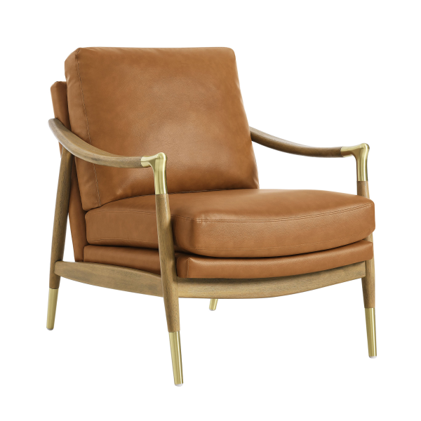 EEI-7138-TAN-WAL Langford Vegan Leather Accent Armchair by Modway in Brown