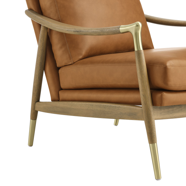 Eei 7138 Tan Wal Langford Vegan Leather Accent Armchair By Modway In Brown 7