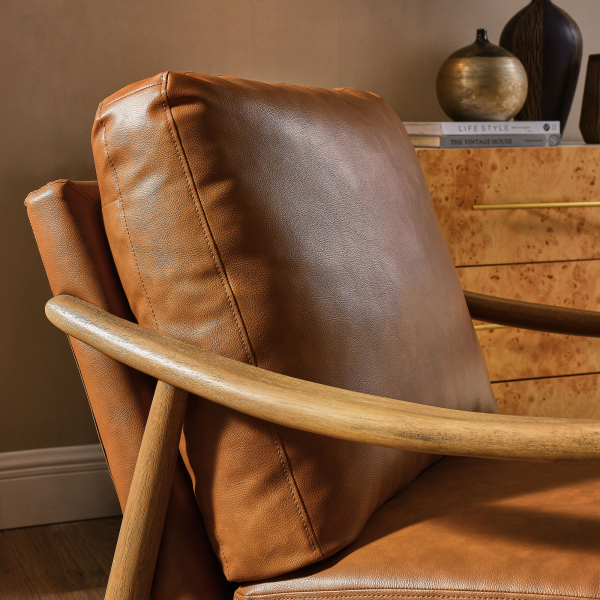 EEI-7138-TAN-WAL Langford Vegan Leather Accent Armchair by Modway in Brown