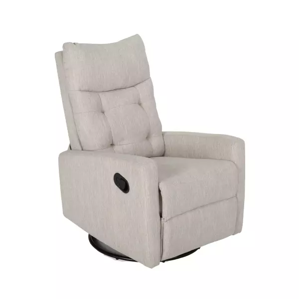 65354.00 Woodglen Contemporary Glider Swivel Push Back Nursery Recliner - Beige and Black Finish