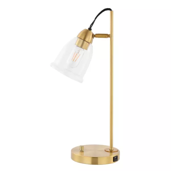 TBL4185A-U Gibson, 22 Inch, Gold, Iron Table Lamp W/ Usb Port