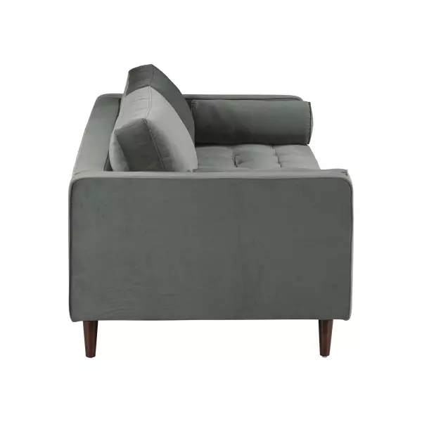 Ren L01143 Cave Ash Gray Velvet Sofa 3