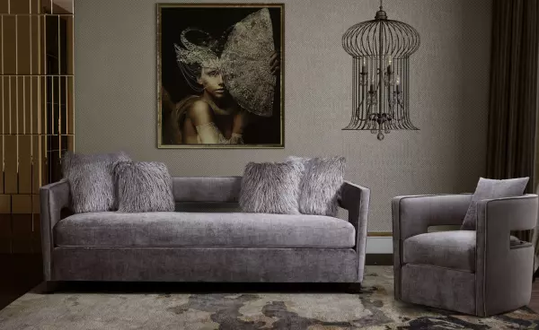 Tov L6125 Kennedy Grey Swivel Chair 9