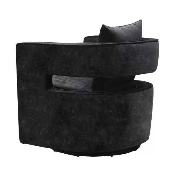 Tov L6145 Kennedy Black Swivel Chair 3